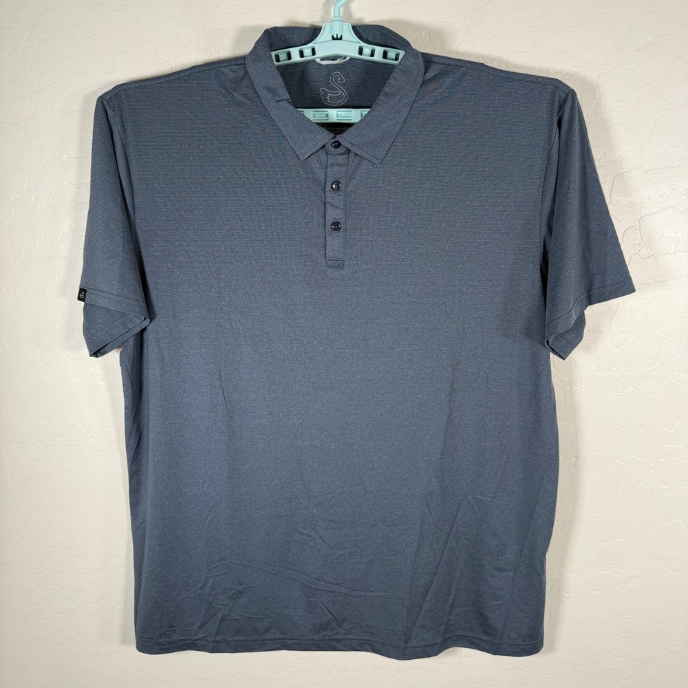 Swannies‎ Polo Shirt Mens 2XL Blue Performance Stretch Golf Athletic Sportswear
